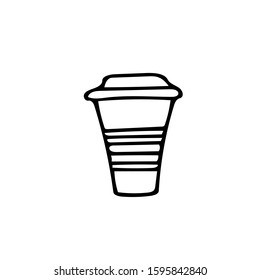 cup of coffee to go hand drawn with scandinavian style. hot drink.