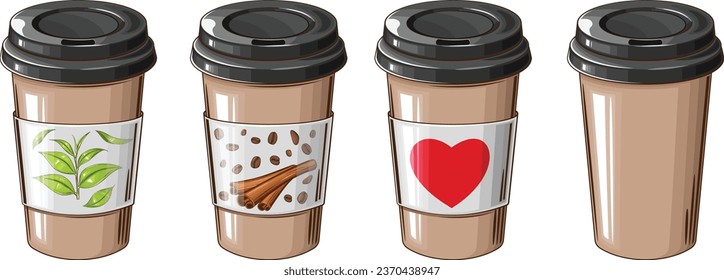 Cup of coffee to go, Take away coffee cup illustration isolated on white or coffee shops, cafe menu, banners.
