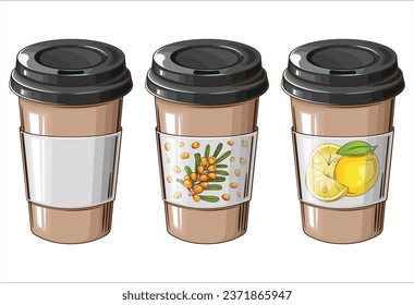 Cup of coffee to go, Take away coffee cup illustration isolated on white or coffee shops, cafe menu, banners.