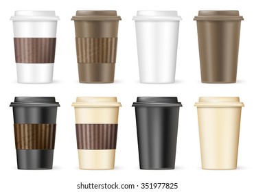 cup of coffee to go with variations. vector