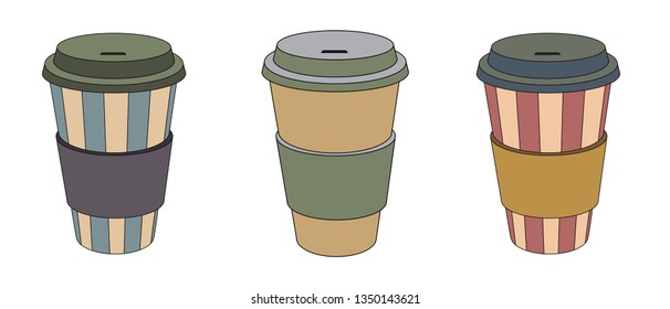 cup of coffee to go vector illustration on white background
