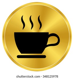 cup of coffee - gold vector icon