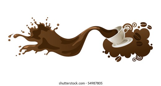 Cup of coffee with grange background