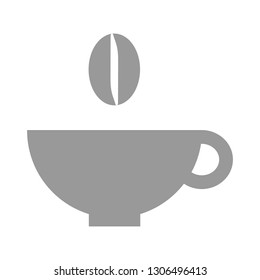 a cup of coffee. gray vector icon on white background