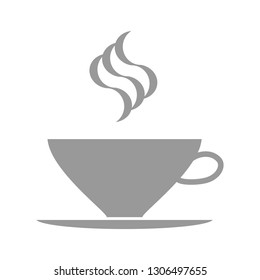a cup of coffee. gray vector icon on white background