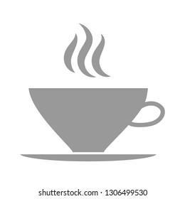 a cup of coffee. gray vector icon on white background