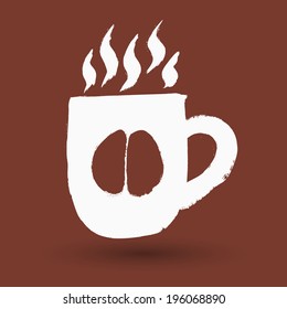 Cup of coffee in grunge style