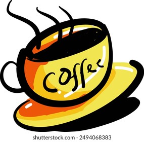 a cup of coffee hand drawing