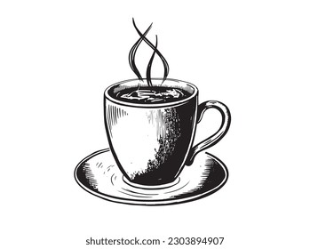 Cup of coffee hand drawn