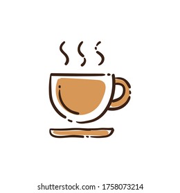 Tasse Kaffee, handgezeichnet Ikone. Doodle Symbol der Cafeteria Symbol.