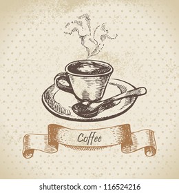 Cup of coffee. Hand drawn illustration