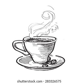 Cup of coffee. Hand drawn illustration