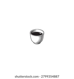 Cup of coffee hand drawn sketch with beverage caffeine illustration handdrawn espresso breakfast monochrome tableware container isolated