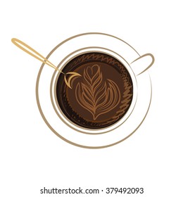 Cup of coffee. Hand drawn vector.