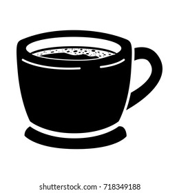 cup of coffee with handle black silhouette vector illustration