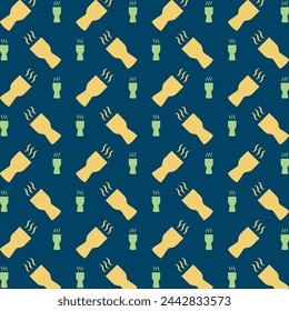 Cup of coffee handsome trendy multicolor repeating pattern vector illustration design