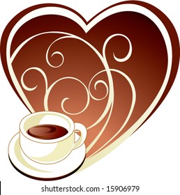 Cup of coffee with heart