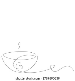 Cup of coffee with heart design. Vector illustration