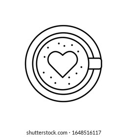 Cup coffee with heart foam icon. Simple line, outline vector elements of breakfast with love icons for ui and ux, website or mobile application