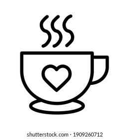 Tasse Kaffee mit Herz, einzeln auf weißem Hintergrund