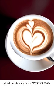 cup of coffee with heart shape