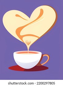 cup of coffee with heart shape