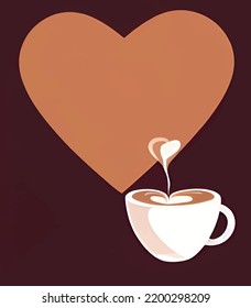 cup of coffee with heart shape