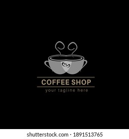 A cup of coffee with hot and cold coffee house and coffee restaurant coffee point with lovers vector illustrator design.