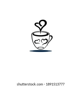 A cup of coffee with hot and cold coffee house and coffee restaurant coffee point with lovers vector illustrator design.