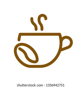 Cup of coffee, hot drink. Simple outline icon, vector illustration.