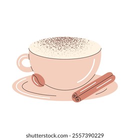 Cup of coffee. Hot drink. Texture vector illustration isolated on white background