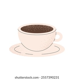 Cup of coffee. Hot drink. Texture vector illustration isolated on white background