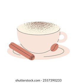 Cup of coffee. Hot drink. Texture vector illustration isolated on white background