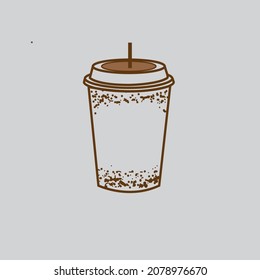 cup of coffee and ice cream vector