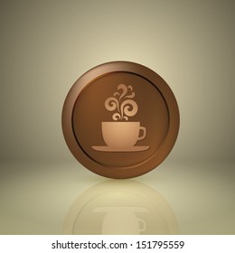 Cup of coffee. Icon for app or web design. EPS10 vector.