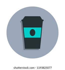 a cup of coffee icon in badge style. One of web collection icon can be used for UI, UX