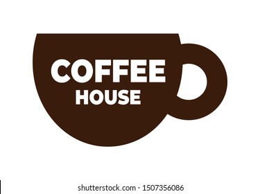 Cup of coffee icon. Brown vector isolated illustration.