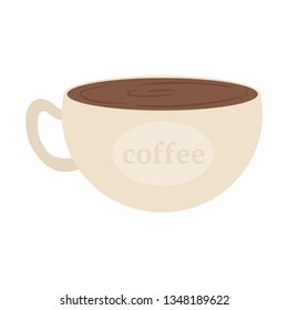 Cup of coffee. Icon. Cappuccino. White background. Vector illustration. EPS 10.