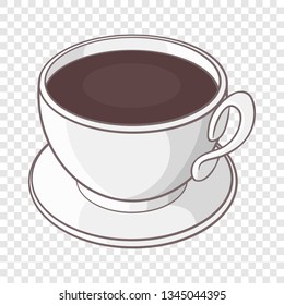 Cup of coffee icon in cartoon style on a background for any web design 
