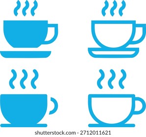 taza de icono de café colección de icono de Vector de tazas de café o té. Diseño de iconos calientes de la taza