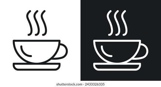 Cup of Coffee Icon Designed in a Line Style on White background.