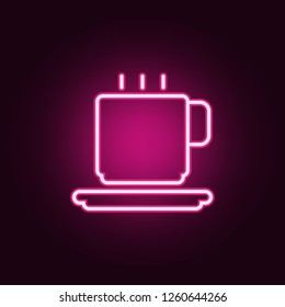 a cup of coffee icon. Elements of web in neon style icons. Simple icon for websites, web design, mobile app, info graphics