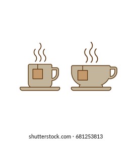 Cup of coffee icon. Flat design vector illustration. 