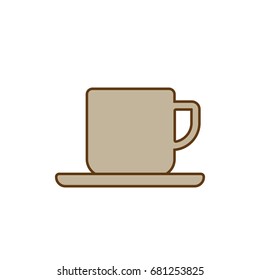 Cup of coffee icon. Flat design vector illustration.  