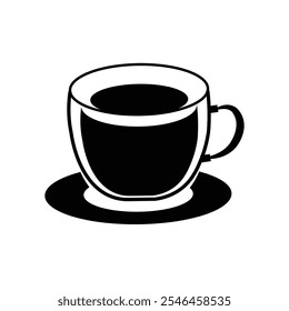 Icono de la taza de café. Icono plano de la taza. Bebida caliente. Té, café. Icono del Vector. símbolo para el Diseño web o el App móvil. 