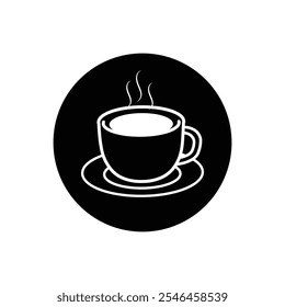 Icono de la taza de café. Icono plano de la taza. Bebida caliente. Té, café. Icono del Vector. símbolo para el Diseño web o el App móvil. 