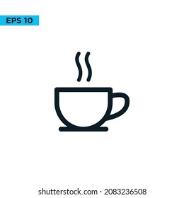 cup of coffee icon flat illustration vector design template