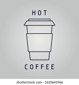 cup of coffee icon in flat style isolated on white background. Vector illustration.