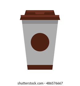Cup of coffee icon in flat style isolated on white background. Drink symbol vector illustration