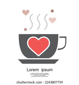 Cup of coffee icon. Cup flat icon. Thin line signs for design logo, visit card, etc. Single high-quality outline symbol for web design or mobile app. 